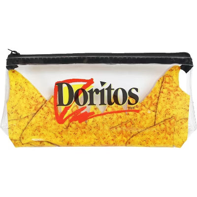 Doritos Clear Pencil Case with Zipper, Cute Plastic Clear Kids Pencil Case Pouch for School, College
