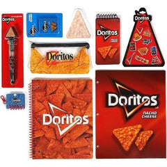 Doritos Journaling Set - Cute Stationary Set for Girls & Boys with Decal Stickers, Spirals, Notebook, Folder, Key chain, Pen, Eraser and Pencil Case